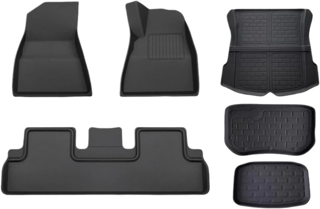 2024 Compatible with Tesla Model 3 Highland Floor Mats XPE All Weather Front Rear Cargo Liner Mat Waterproof Anti-Slip 3D Trunk Mats(6pcs Model 3 RHD)