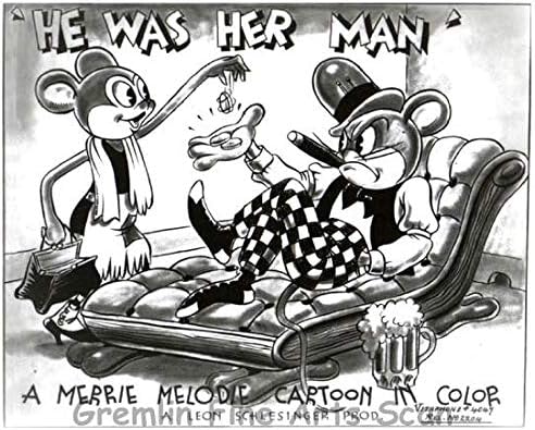 'He Was Her Man' Directed by Friz Freleng. Released on January 2, 1937 Studio Lobby Card Publicity Still - Warner Brothers