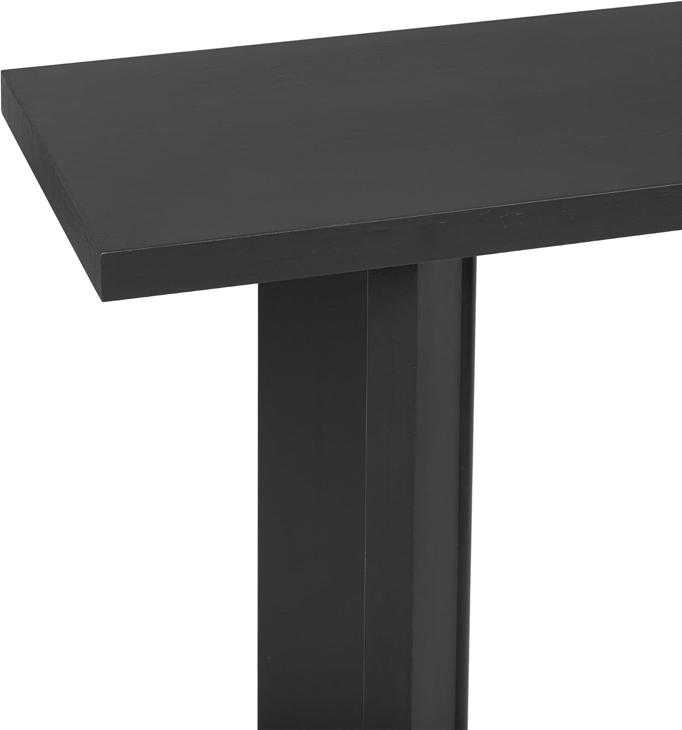 Ball & Cast 63' Pine Veneer Console Table, Modern Entryway Table with Geometric MDF Legs, Narrow Sofa Table for Living Room, Hallway & Study, Black Finish
