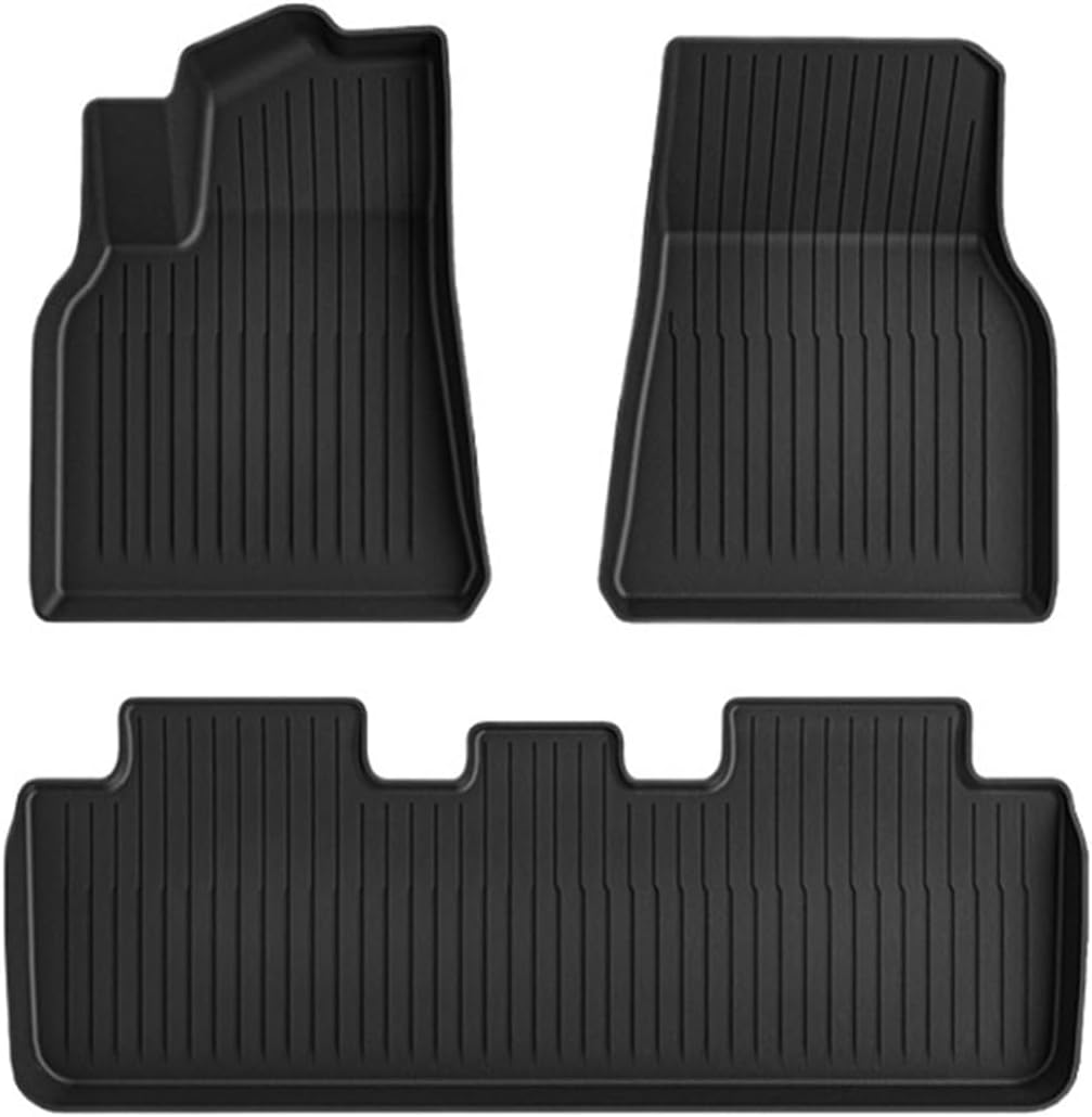 NovaAcc 2025 2024 Floor Mats Cargo Liners Compatible with Tesla Model Y 3 Highland 5-Seat All Weather TPE Cargo Trunk Mats Accessories(Y 2025 Floor mat)