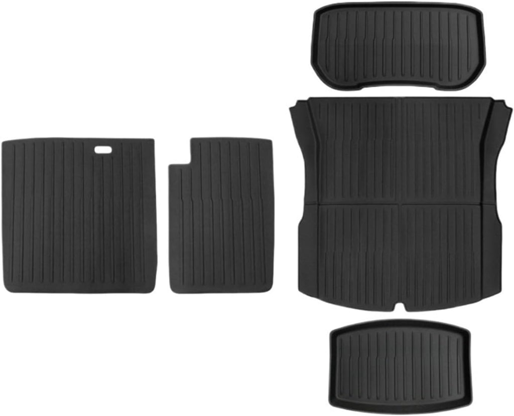 Compatible with Tesla Model 3 2024 Highland Floor Mats Cargo Liner Waterproof Anti-Slip Trunk Mat TPE Pads Model 3 2024 Highland Accessories(5pcs)