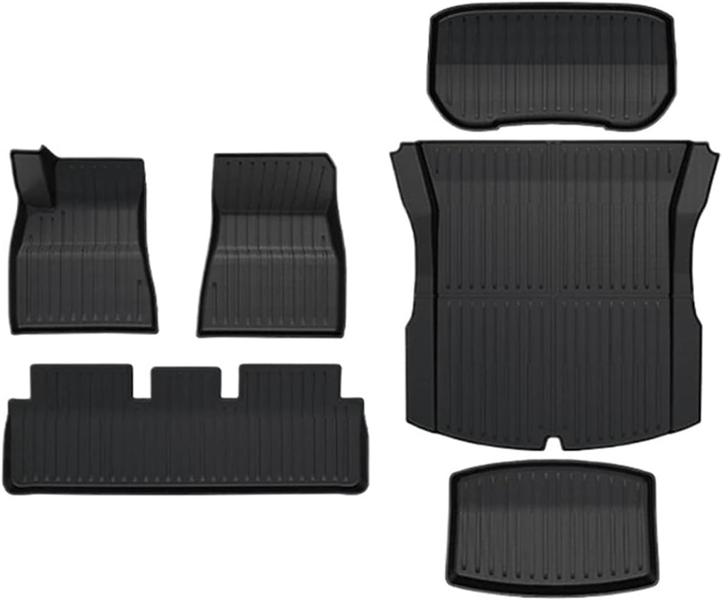 Car Floor Mats Cargo Liner Waterproof Anti-Slip Trunk Mat TPE Pads Accessories，Compatible for Tesla Model 3 2024 Highland(for Model 3 6Pcs Mats)
