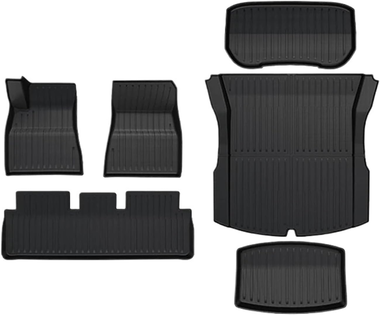 Car Floor Mats Cargo Liner Waterproof Anti-Slip Trunk Mat TPE Pads Accessories，Compatible for Tesla Model 3 2024 Highland(for Model 3 6Pcs Mats)