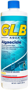 GLB Aqua Silk Algaecide 32 FL OZ 71267 with My Garden Pool 7 in 1 Test Strips and Measuring Cup, 12 Pack