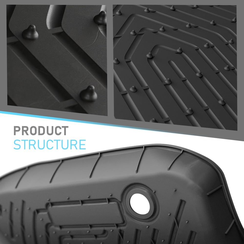 ALLGOOD TPE Floor Mats Cargo Liners Fit Jeep Grand Cherokee 2011-2021 Fit Jeep Grand Cherokee WK 2022-2023 8PCS Rear Trunk Mat & Backrest Mat All Weather Protection Black Alfombras para Carro