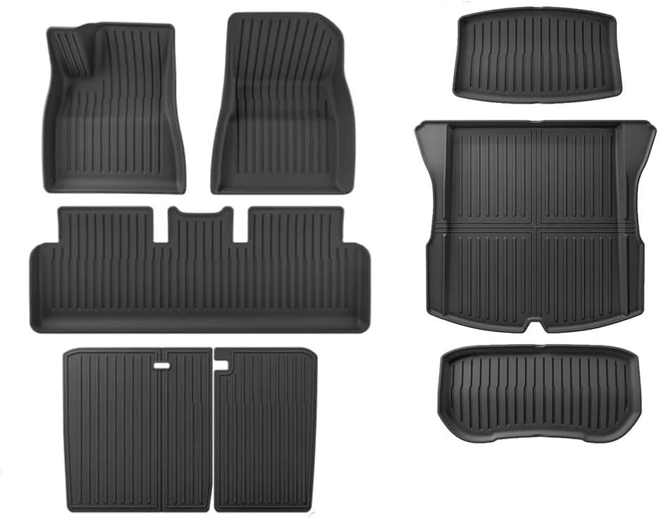 TPE 2024 Compatible with Tesla Model 3 Highland Floor Mats All Weather Front Rear Cargo Liner Mat, WP Mats Accessories(3pcs RHD Floor Mat)