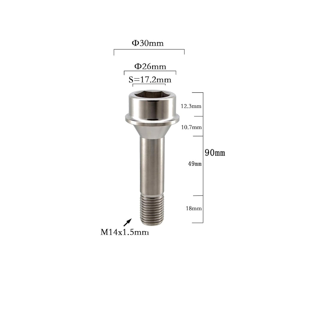 RISON Titanium Wheel Lug Bolts M14x1.5x52/67mm Lug Bolts Aerospace Grade 6AL4V Lightweight and Durability Lug Bolt Car Accessories for Ferrari Pack of 20pcs (Original, M14X1.5X67mm)