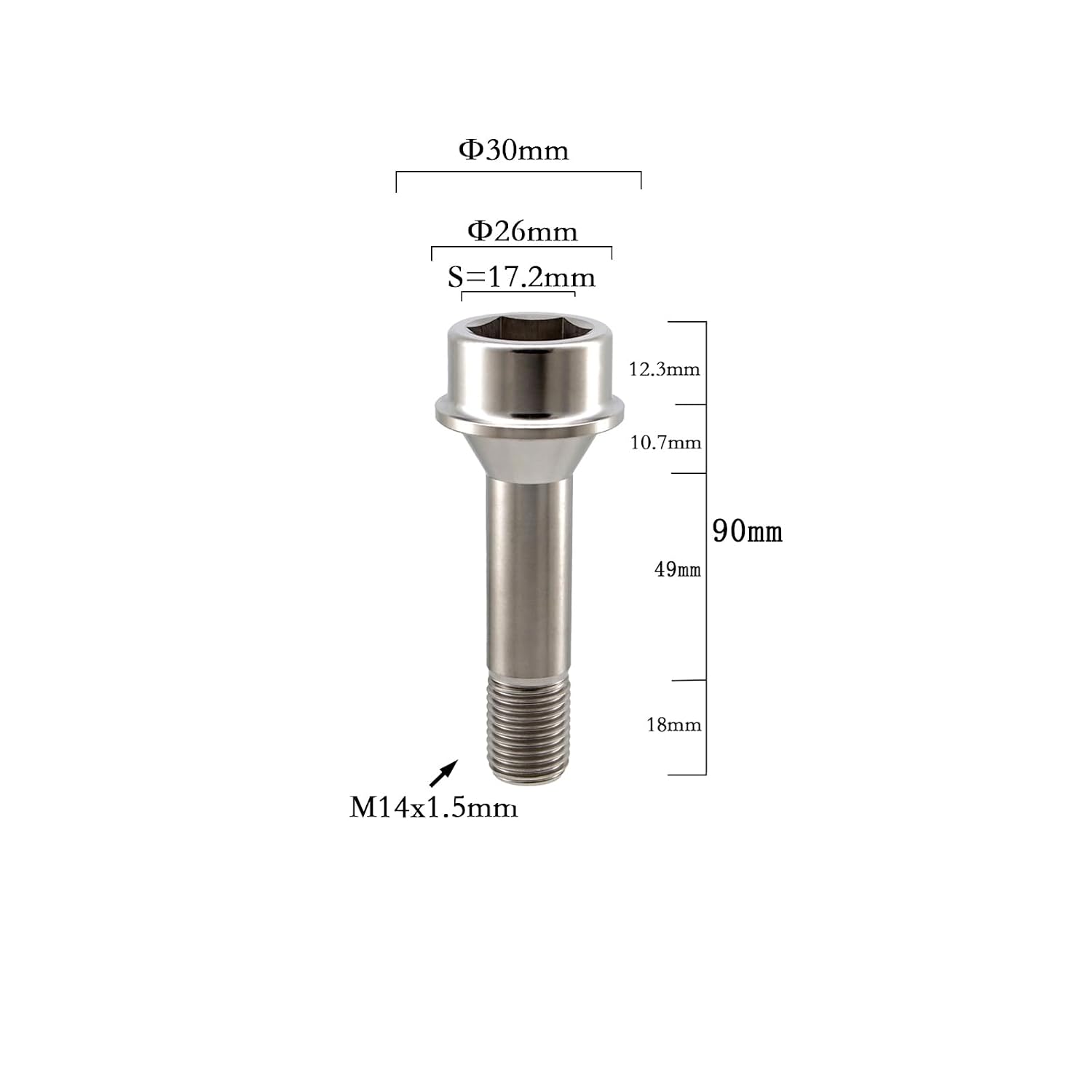 RISON Titanium Wheel Lug Bolts M14x1.5x52/67mm Lug Bolts Aerospace Grade 6AL4V Lightweight and Durability Lug Bolt Car Accessories for Ferrari Pack of 20pcs (Original, M14X1.5X67mm)