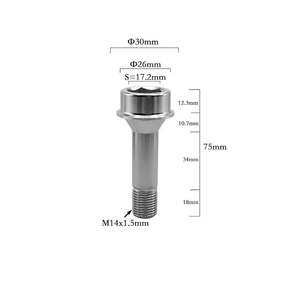 RISON Titanium Wheel Lug Bolts M14x1.5x52mm Lug Bolts Aerospace Grade 6AL4V Lightweight and Durability Lug Bolt Car Accessories for Ferrari Pack of 20pcs (Original, M14X1.5X52mm)