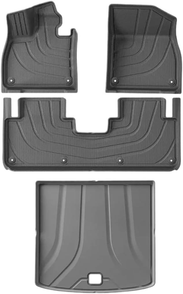Compatible with LiXiang Li Auto Leading Ideal L6 PRO MAX 2024 2025 Floor Mats Cargo Liner Trunk Pad TPE Left-Hand Drive Black(Orange)