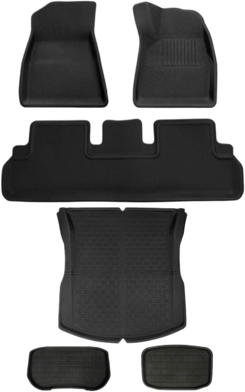 Compatible with Tesla Model 3 Highland 2024 XPE Floor Mats All Weather Trunk Floor Mat WP Cargo Liners Left Right Rubber(M3 6PCS RHD)