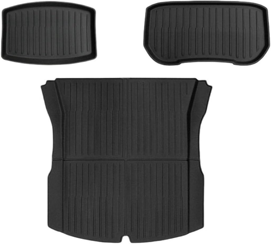 Auto Parts Compatible with Tesla Model 3 2024 Highland Floor Mats Cargo Liner Waterproof Anti-Slip Trunk Mat TPE Pads Left/Right Hand Rubber(Trunk Mats 3pcs)