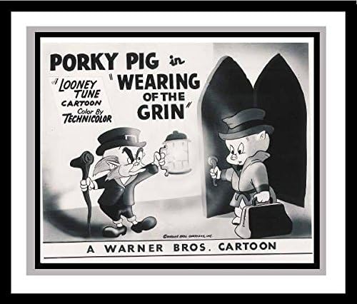 Porky Pig and the Leprechaun in 'Wearing of the Grin' Studio Lobby Card Publicity Still - Warner Brothers