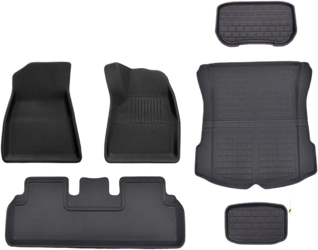 All Weather XPE Floor Mats Compatible with Tesla Model 3 Highland 2024, Waterproof Anti-Slip Front Rear Cargo Liner Trunk Mat(6PCS RHD Floor Mats)