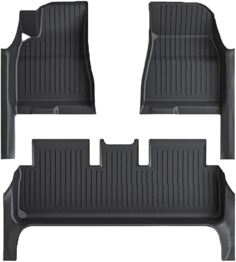 Compatible for Tesla Model 3 Highland 2024 TPE Full Cover Floor Mats with Door Sill Protector, Set Liners Cargo Liner Seat Back(3PCS Floor Mats)
