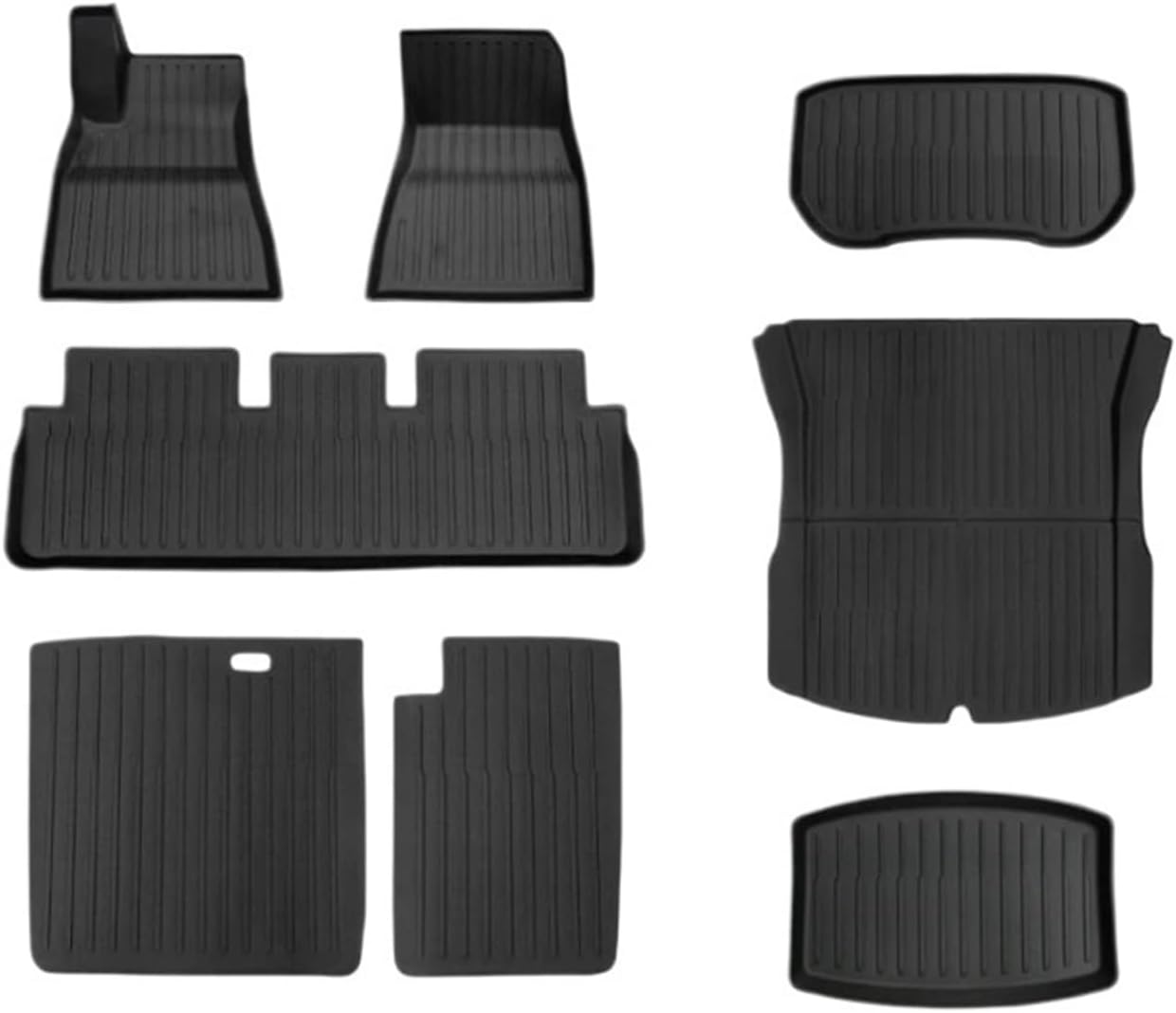 Compatible with Tesla Model 3 2024 Highland Floor Mats Cargo Liner Waterproof Anti-Slip Trunk Mat TPE Pads Model 3 2024 Highland Accessories(2pcs Trunk mat)