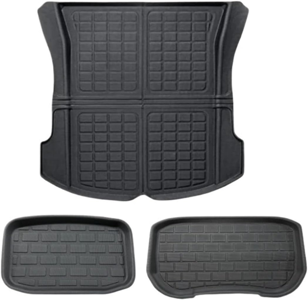 2024 Compatible with Tesla Model 3 Highland Floor Mats XPE All Weather Front Rear Cargo Liner Mat Waterproof Anti-Slip 3D Trunk Mats(Trunk mats)