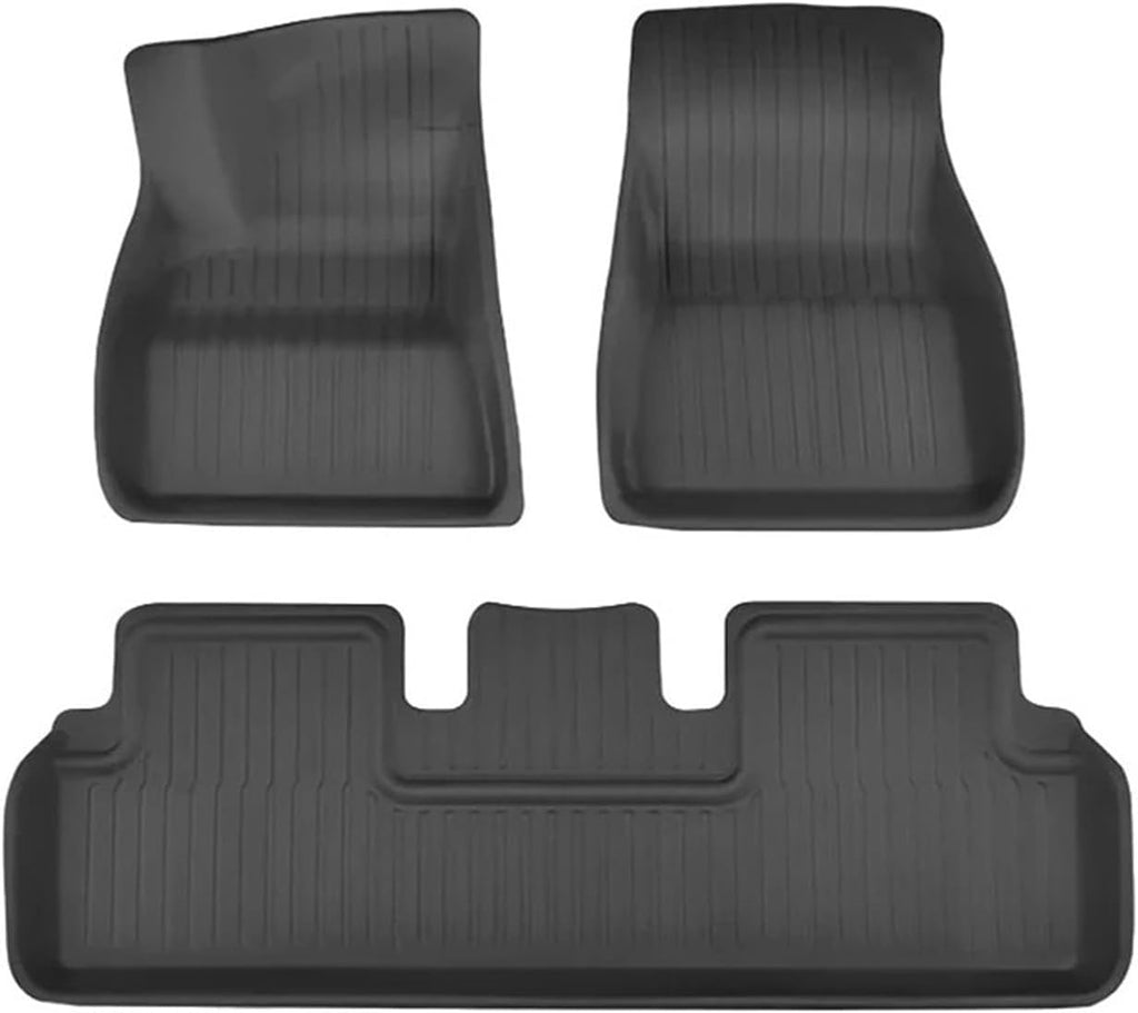 3D Floor Mats Compatible with Tesla Model 3 Highland 2024, All Weather Waterproof LHD XPE Front Rear Trunk Cargo Liner Mat Accessories(3PCS Floor Mats)