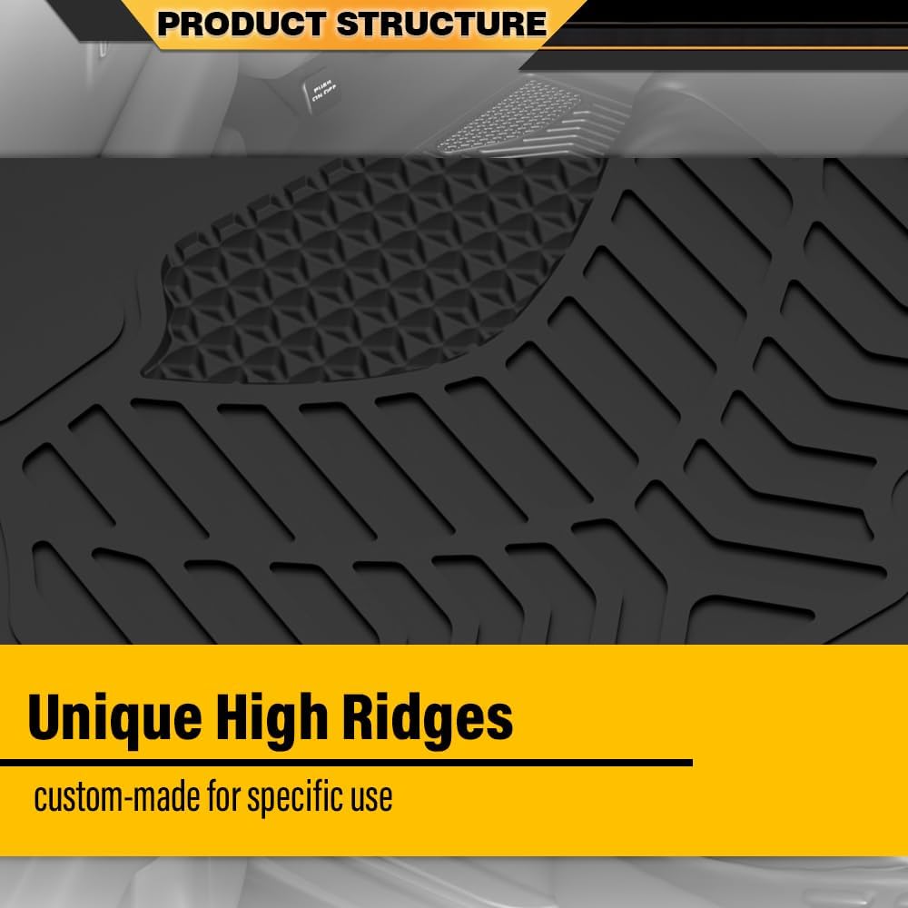 TPE Floor Mats Compatible with Freightliner Cascadia Models 2008-2018 Excludes New Cascadia Body Style Truck Accessories Cargo Liners All Weather Protection 5PCS Alfombras para Carro