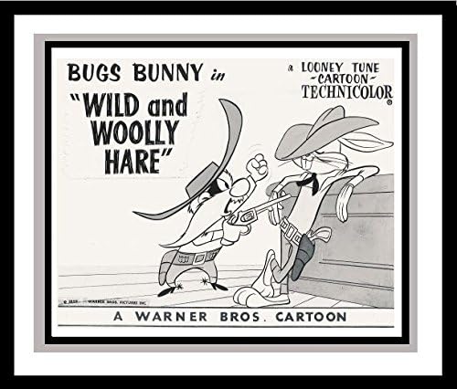 Bugs Bunny and Yosemite Sam in 'Wild and Woolly Hare' Studio Lobby Card Publicity Still - Warner Brothers