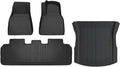 Floor Mats Compatible with Tesla Model 3 Y 2021-2024 5-Seater Custom All Weather Heavy Duty TPE Cargo Liner Trunk Accessories(3 2024 TPE RHD 4PCS)