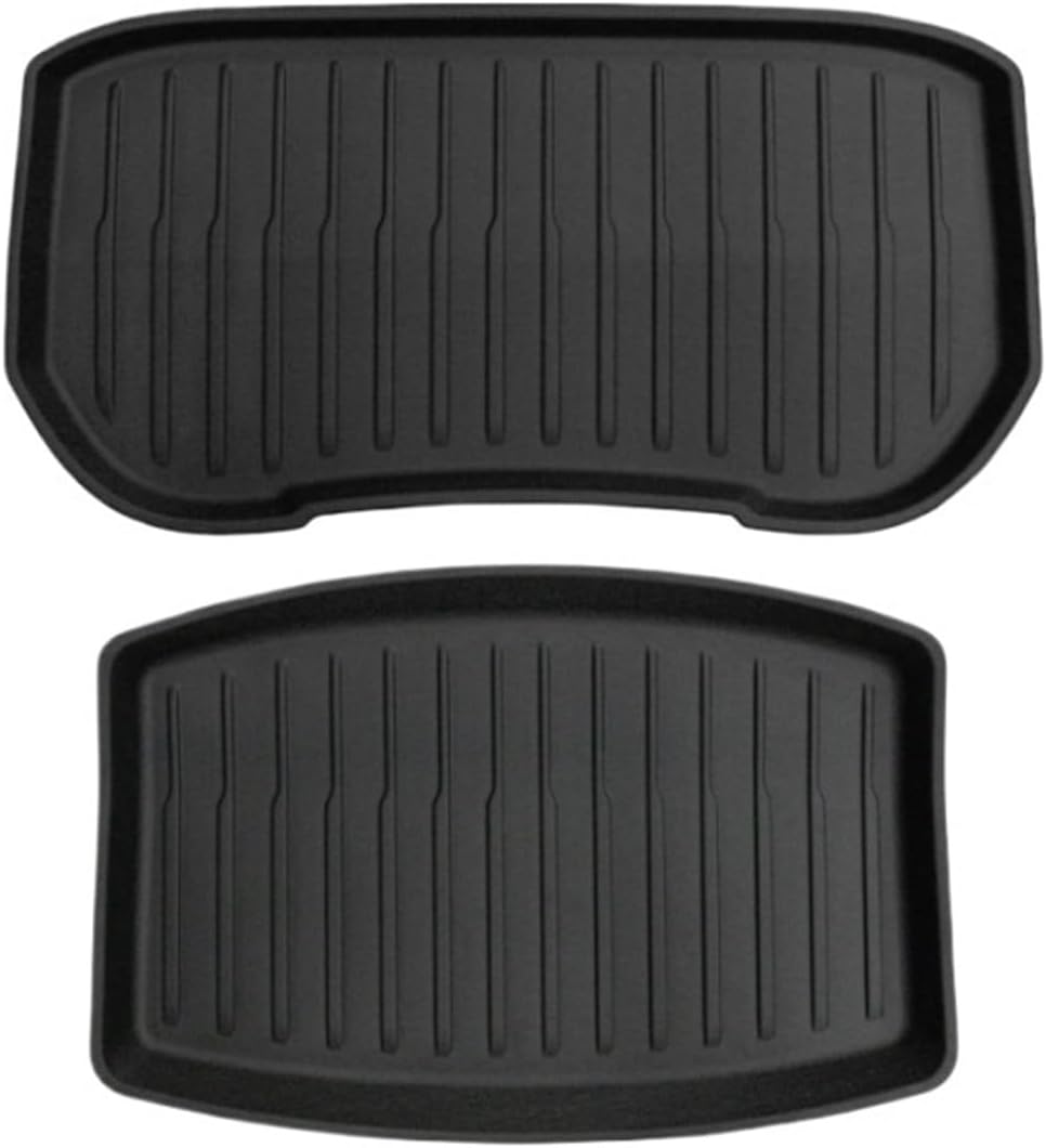 Compatible with Tesla Model 3 2024 Highland Floor Mats Cargo Liner Waterproof Anti-Slip Trunk Mat TPE Pads Model 3 2024 Highland Accessories(2pcs Trunk mat)