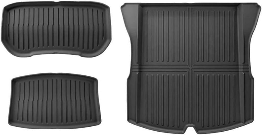 Compatible with Tesla Model 3 Highland 2025 2024 2023 TPE Floor Mats, All Weather Waterproof Anti-Slip Front Rear Cargo Liner Trunk Mat(Red)