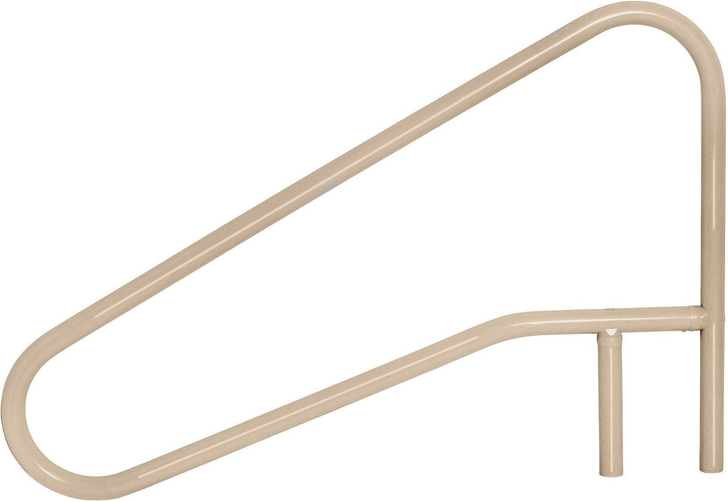 Rust Proof Cross-Braced Beige Model CBRTD-354-B Return-to-Deck Swimming Pool 'Dip' Handrail. Three Bend, 32' Tall x 54' Wide. Matching Color Escutcheons & Freight Included.