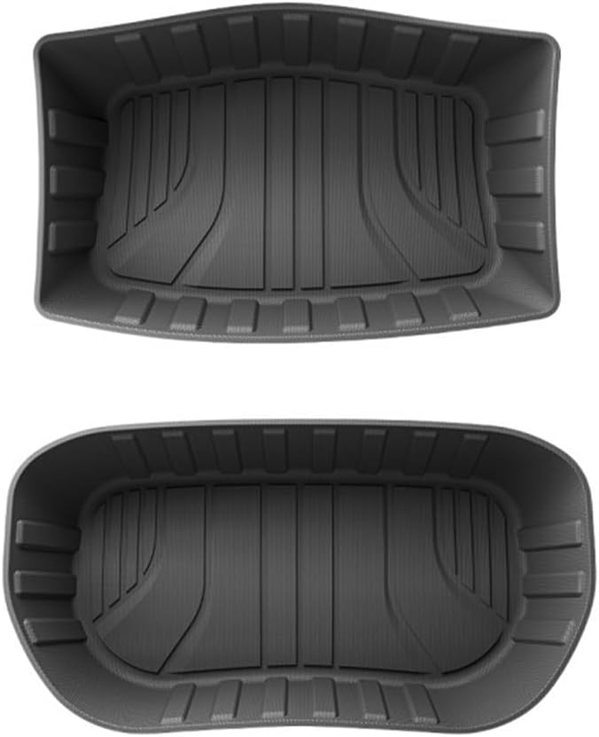 TPE Floor Mats Compatible with Tesla Model 3 Highland 2024 High Edge Trunk Mats Cargo Liner Rear Seat Back Mats LHD(2pcs Trunk mat)