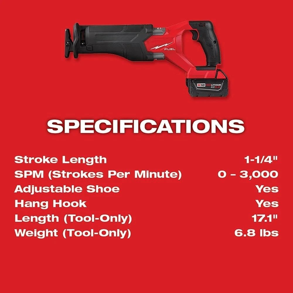 NEW 2821-21 Cordless Reciprocating Saw for Milwaukee M18 FUEL 18V Recip Saw Kit
