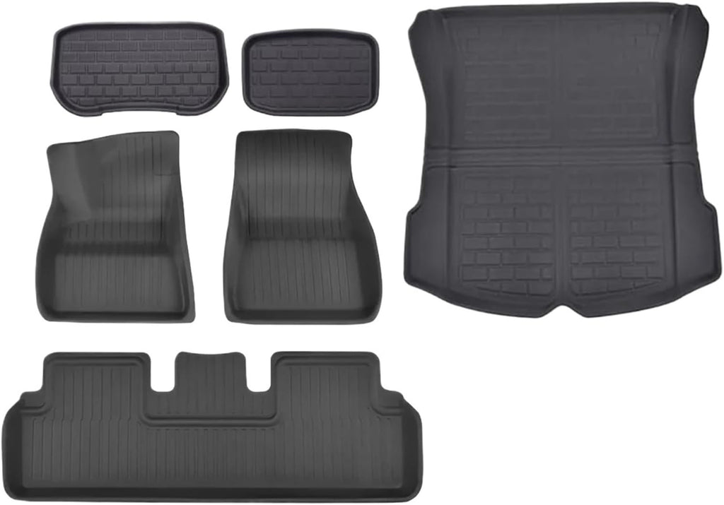 XPE Floor Mats Compatible with Tesla Model 3 Highland 2024 Model Y 2024-2017, All Weather Cargo Liner Floor Mats and Cargo Trunk Mats(6PCS M3 Highland)