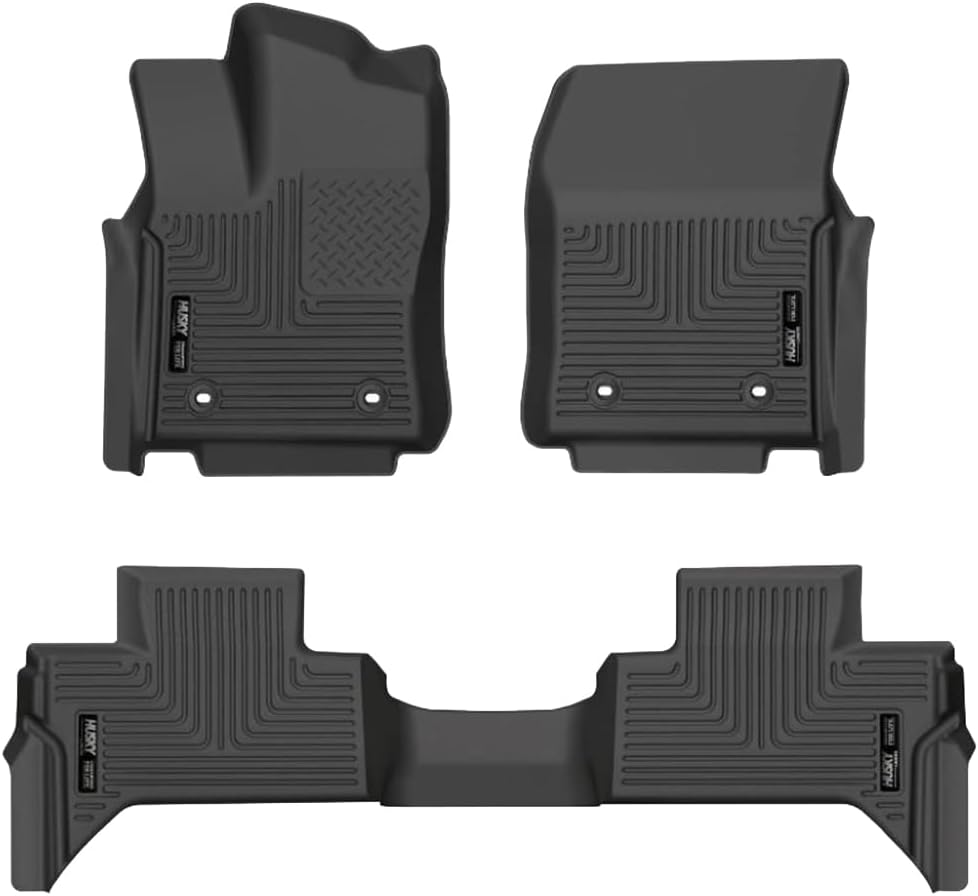 Husky Liners Weatherbeater Floor Mats | Fits 2022-2026 Toyota Tundra, Double CAB ONLY | Front & 2nd Row, 3-pc Black - 99471