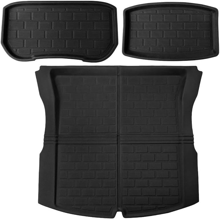 Compatible with Tesla Model 3 Highland 2024 XPE Floor Mats Cargo Liners All Weather Trunk Floor Mat Waterproof Left Right Hand Drive(3PCS Trunk Mats)