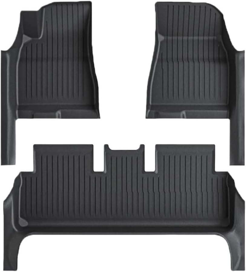 Compatible with Tesla Model 3 Highland 2024 TPE Full Cover Floor Mats with Door Sill Protector, Full Set Floor Liners Cargo Liner Seat Back(3PCS Floor Mats)