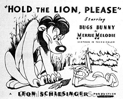 Bugs Bunny in'Hold the Lion, Please' Directed by Chuck Jones. Released on June 6, 1942 Studio Lobby Card Publicity Still - Warner Brothers