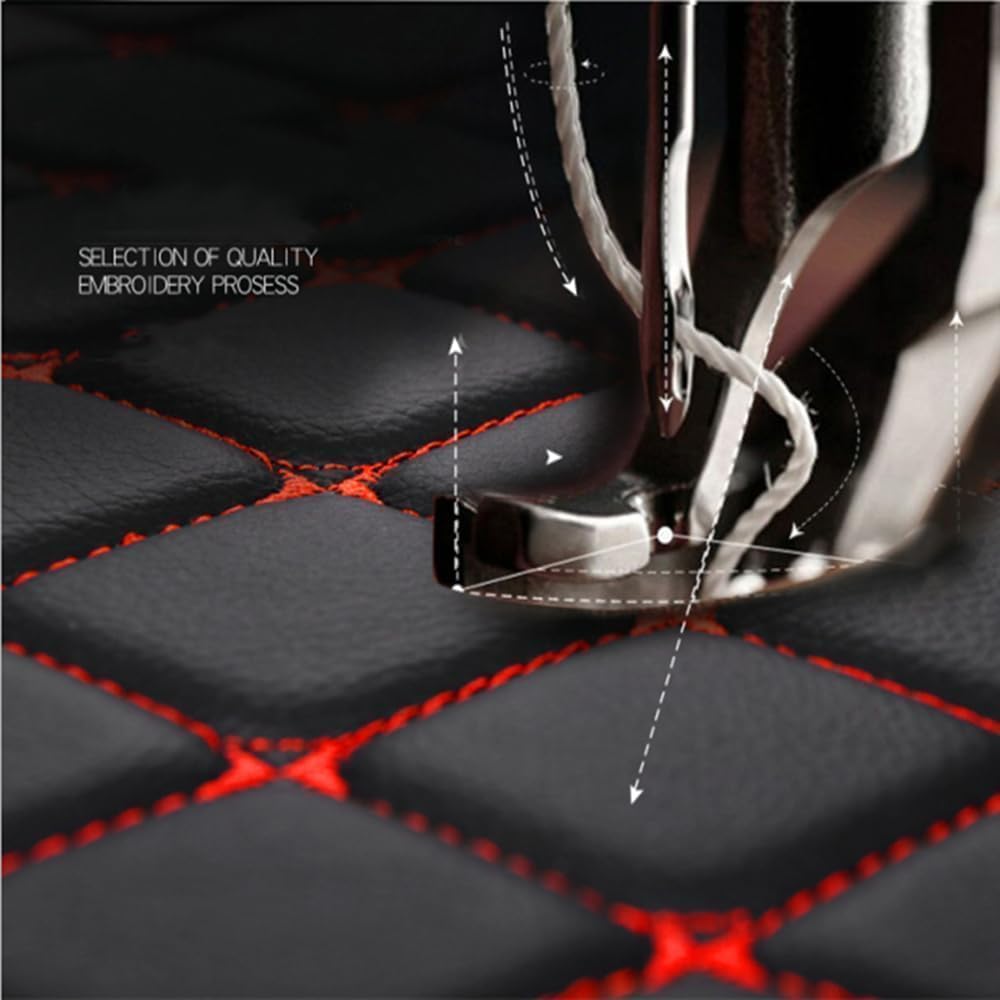 Trunk Liner Cargo Mats Custom for Peugeot 4008 2017-2020 2021 2022 2023 2024(Upper Floor), Car Trunk Mats Full Coverage Waterproof Luxury Leather Durable Car Accessories,Red