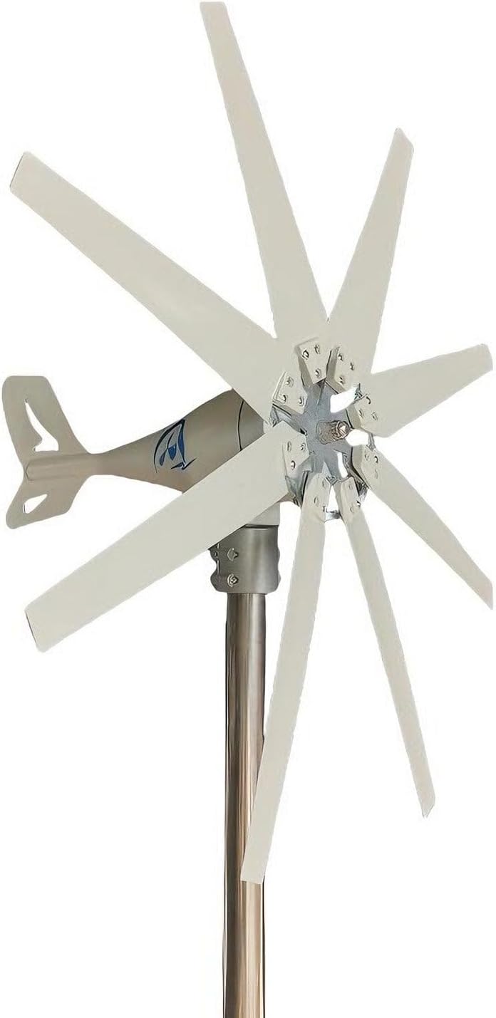 Wind Turbine Generator,12V 24V 48V,8-Blade Vertical Axis Wind Turbines Generator,with MPPT Controller,Auto Adjust Breeze Windward Start,for Terrace Marine 24V-8000W