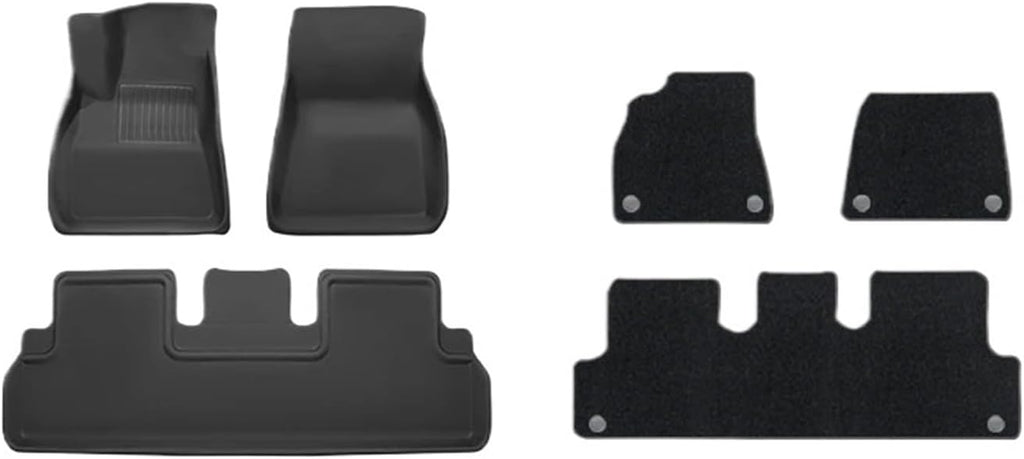 Auto Parts Compatible with Tesla Model 3 Highland XPE Floor Mats Trunk Mats All Weather Front Rear Cargo Liner Mat, Waterproof Anti-Slip Foot Pads(LHD Double mats)