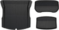Compatible with Tesla Model 3 2024 Highland Floor Mats Cargo Liner Waterproof Anti-Slip Trunk Mat TPE Pads Left/Right Hand Rubber(3pcs Back Sets)