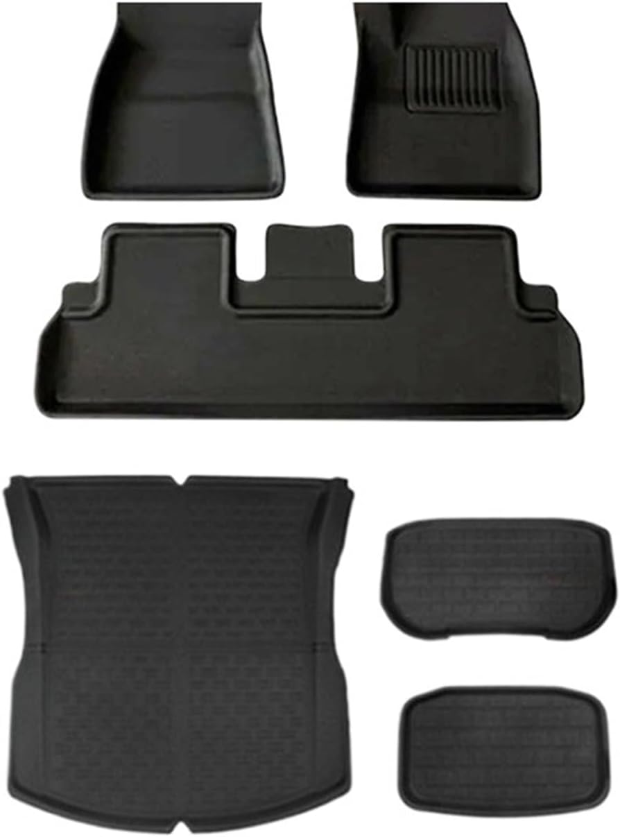 Compatible with Tesla Model 3 Highland XPE Floor Mats Trunk Mats All Weather Front Rear Cargo Liner Mat, Waterproof Anti-Slip Foot Pads(RHD Package 6PCS)