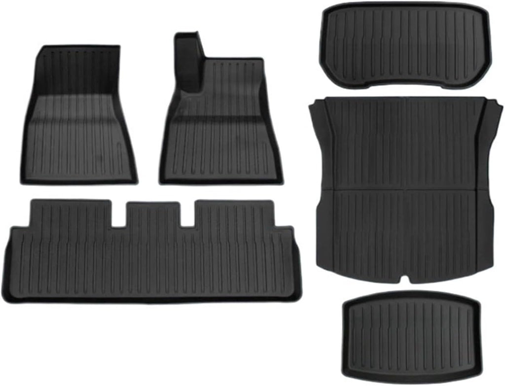 Compatible with Tesla Model 3 2024 Highland Floor Mats Cargo Liner Waterproof Anti-Slip Trunk Mat TPE Pads Model 3 2024 Highland Accessories(6pcs RHD)