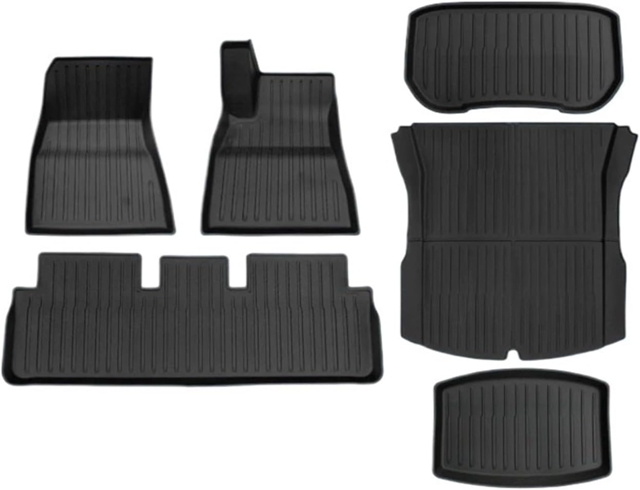 Compatible with Tesla Model 3 2024 Highland Floor Mats Cargo Liner Waterproof Anti-Slip Trunk Mat TPE Pads Model 3 2024 Highland Accessories(6pcs RHD)