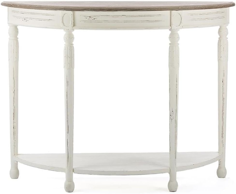 Baxton Studio Vologne Traditional Wood French Console Table, White