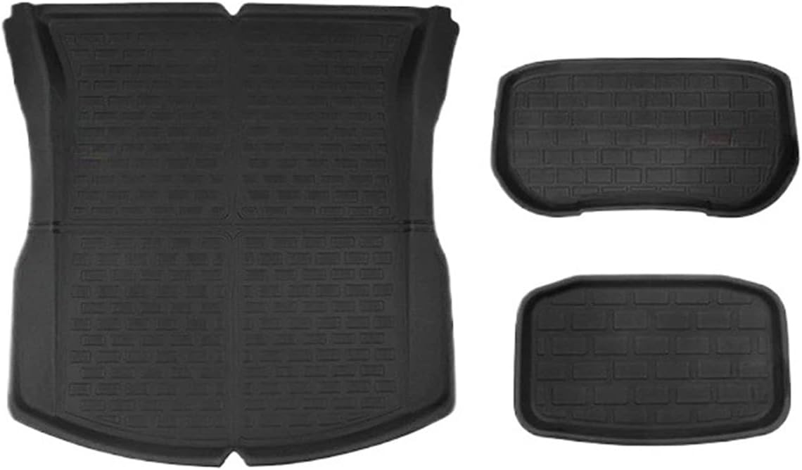Auto Parts Compatible with Tesla Model 3 Highland XPE Floor Mats Trunk Mats All Weather Front Rear Cargo Liner Mat, Waterproof Anti-Slip Foot Pads(Box mat 3PCS)