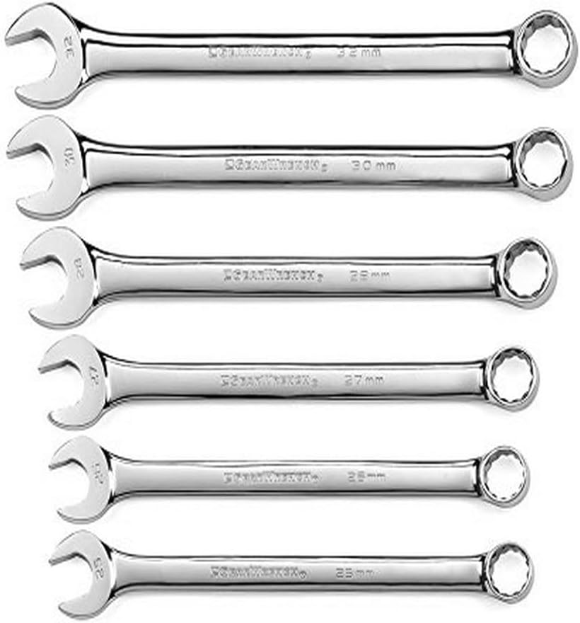 GEARWRENCH 6 Pc. 12 Pt. Combination Wrench Set, Long Pattern, Metric - 81922