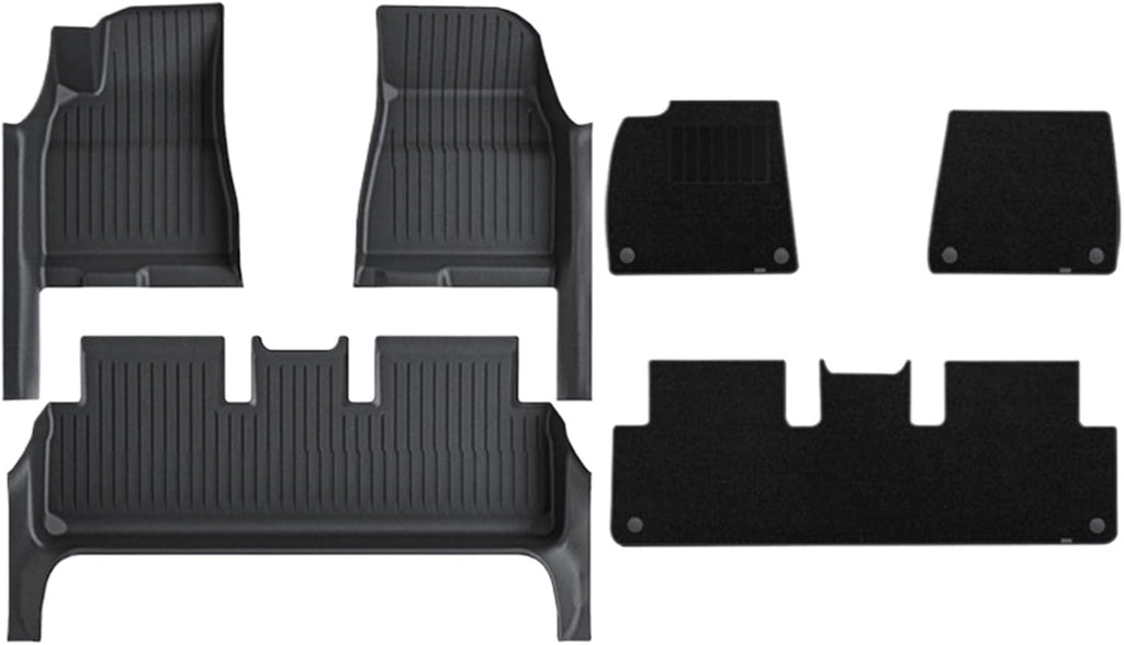 TPE Floor Mat with Door Sill Protector for Tesla Model 3 Highland Trunk Mats Cargo Liner for 2025 2024 Accessories(DLFM-3PCS)