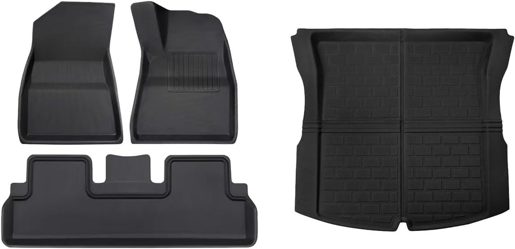 Compatible with Tesla Model 3 Highland 2024 XPE Floor Mats Cargo Liners All Weather Trunk Floor Mat Waterproof Left Right Hand Drive(4PCS RHD)