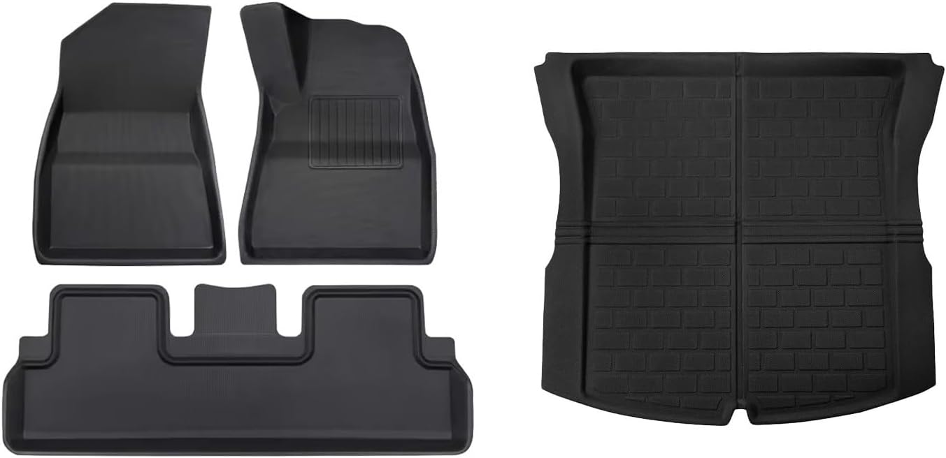 Compatible with Tesla Model 3 Highland 2024 XPE Floor Mats Cargo Liners All Weather Trunk Floor Mat Waterproof Left Right Hand Drive(4PCS RHD)