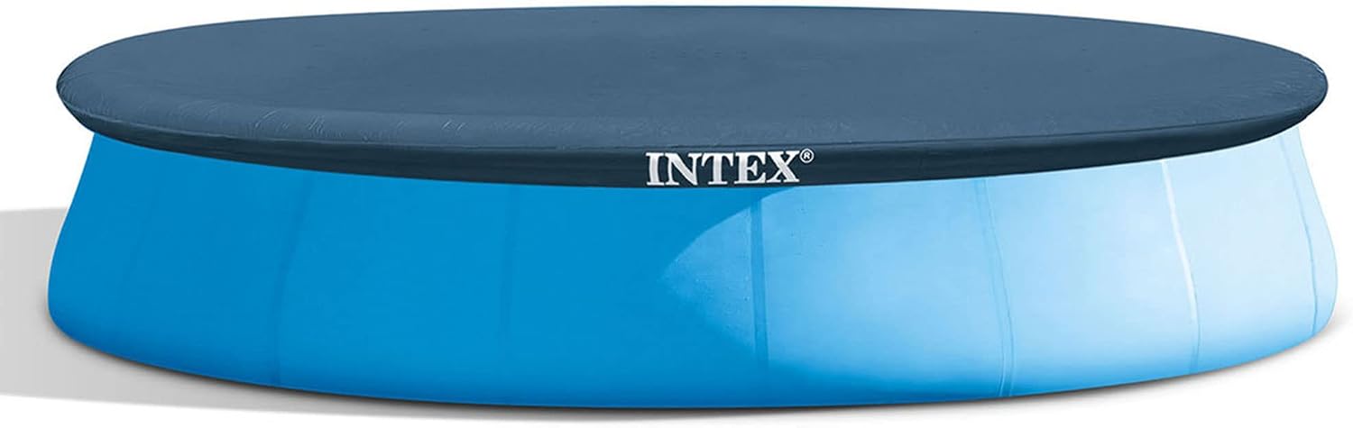 Intex Easy Set 18' x 48' Round Inflatable Above Ground Swimming Pool Set with Filter Pump, Ladder, Pool Cover, and Filter Cartridges (6 Pack)