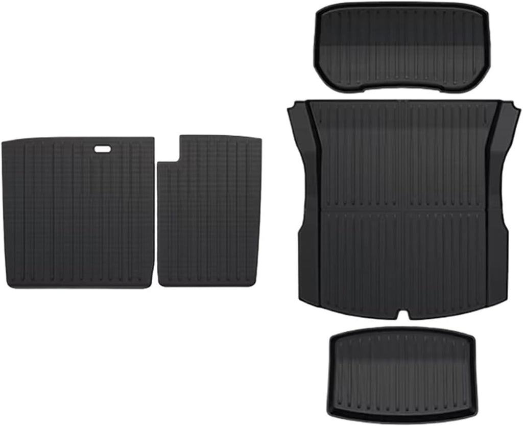 TPE Floor Mats Compatible with Tesla Model 3 2024 Highland Cargo Liner Waterproof Anti-Slip Trunk Mat Pads Model 3 2024 Highland Accessories(4pcs Back Sets)